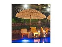 Slickblue 6.5 Feet Portable Thatched Tiki Beach Umbrella with Adjustable Tilt