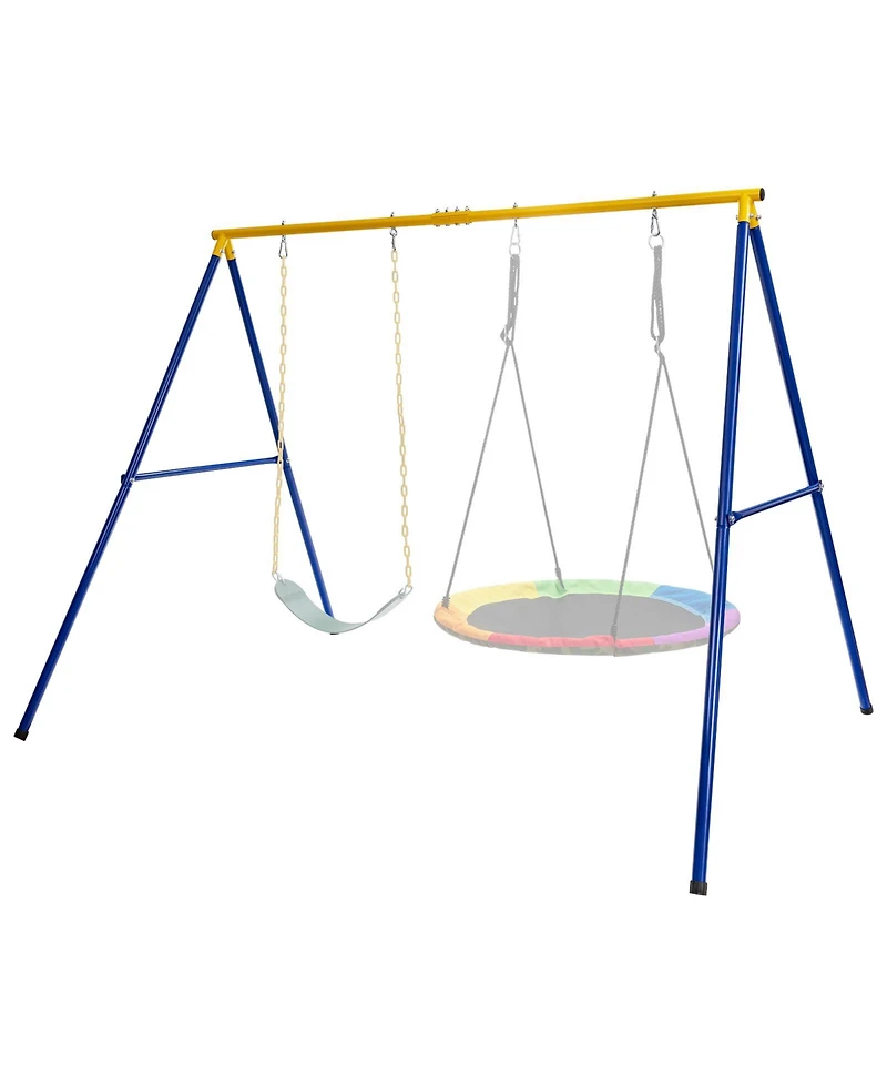 Slickblue 660 Lbs Extra-Large A-Shaped Swing Stand with Anti-Slip Footpads (Without Seat)-Yellow