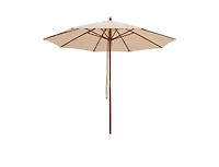 9.5 Feet Pulley Lift Round Patio Umbrella with Fiberglass Ribs