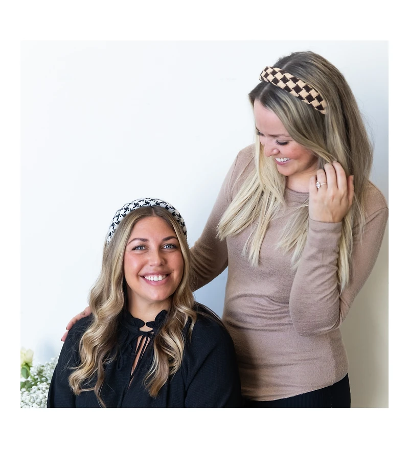 Padded Headband - Brown Checkered