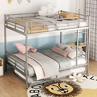 Streamdale Full Over Metal Bunk Bed With Trundle, Silver