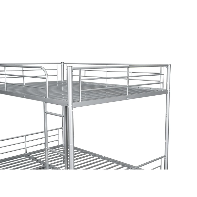 Streamdale Full Over Metal Bunk Bed With Trundle, Silver