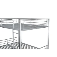 Streamdale Full Over Metal Bunk Bed With Trundle, Silver
