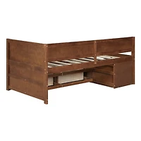 Streamdale Twin Size Daybed With Drawers And Shelves, Gray