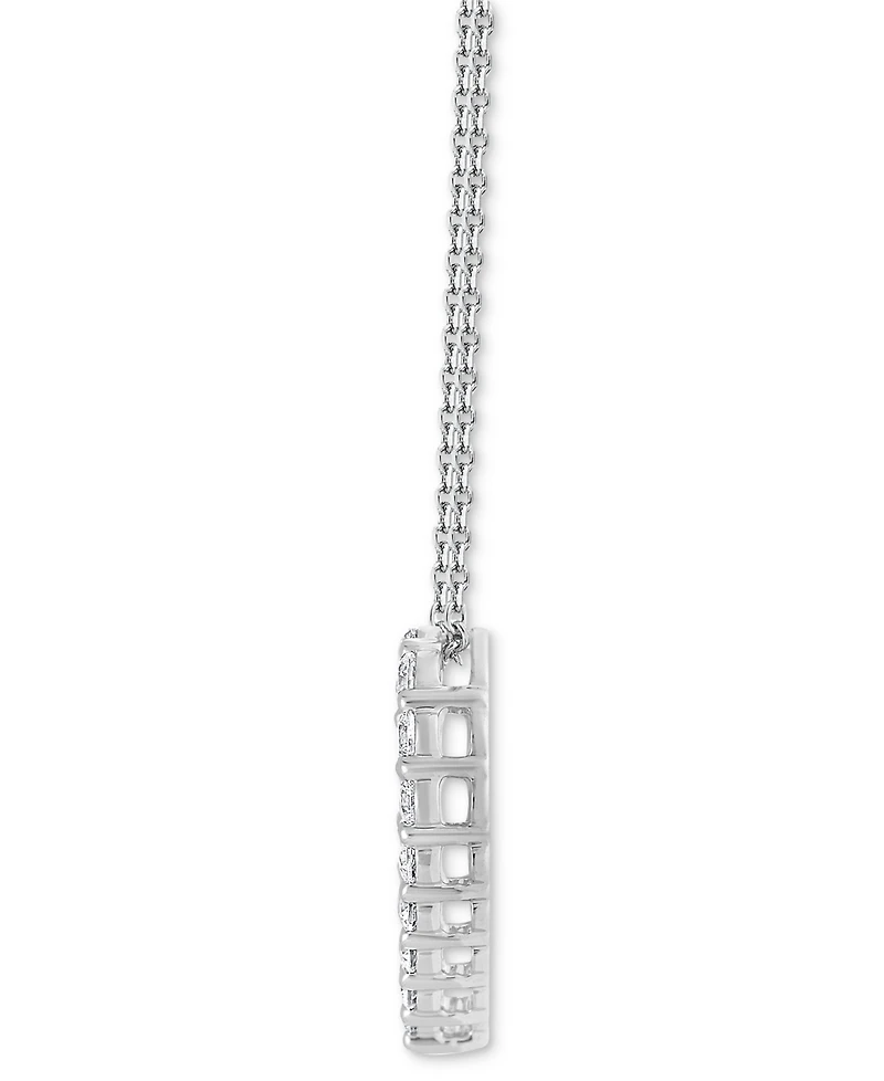 Diamond Open Heart Pendant Necklace (1 ct. t.w.) in 14k White Gold, 16" + 2" extender