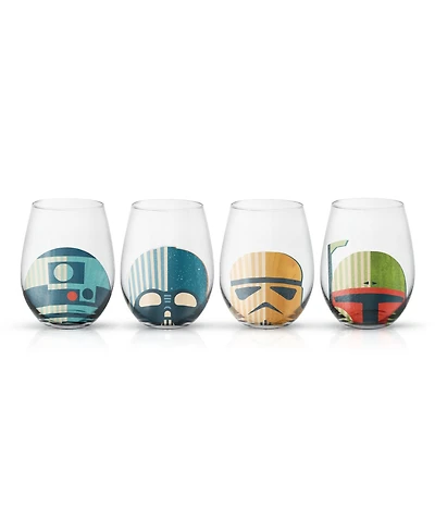 JoyJolt Star Wars Helmet Hues Stemless Drinking Glasses, Set of 4