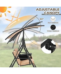 Slickblue Porch Swing Chair with Adjustable Canopy