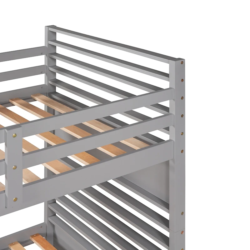 Streamdale Twin Over Twin Wood Bunk Bed With Two Drawers