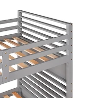 Streamdale Twin Over Twin Wood Bunk Bed With Two Drawers