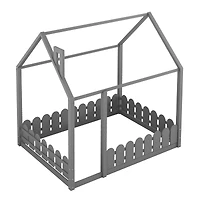 Streamdale Full Wood House Bed with Fence