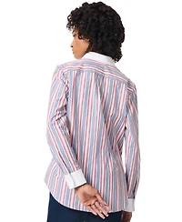 Jones New York Women's Cotton Oversized Striped Shirt