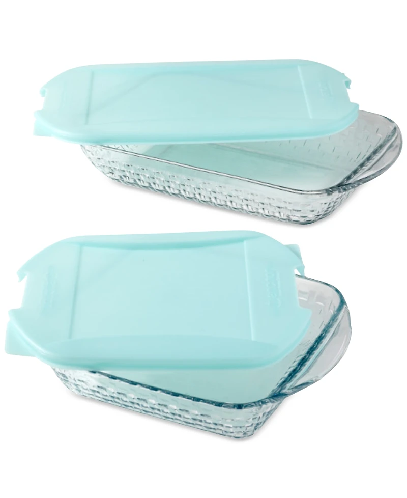 Anchor Hocking Basketweave Embossed 4-Piece Bakeware Bundle