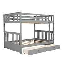 Streamdale Espresso Bunk Bed with Drawers and Ladders
