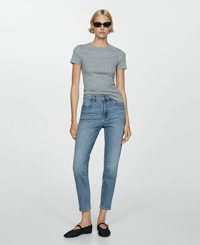 Mango Women's Mom Comfort High Rise Jeans