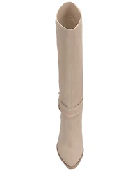Lucky Brand Women's Risvin Bow Whipstich Tall Knee High Heel Boots