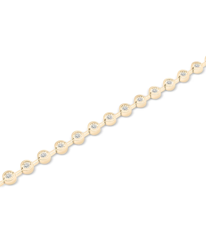 Diamond Bezel Tennis Bracelet (1/2 ct. t.w.) Sterling Silver or 14k Gold-Plated Silver, Created for Macy's