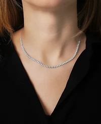 Diamond Bezel Adjustable 17" Tennis Necklace (2 ct. t.w.) 14k White Gold or Yellow Gold, Created for Macy's