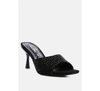 imprint heat set diamante slip on sandals
