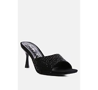 imprint heat set diamante slip on sandals