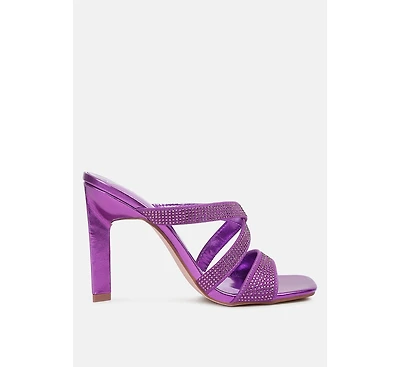 wapit rhinestone embellished straps sandals