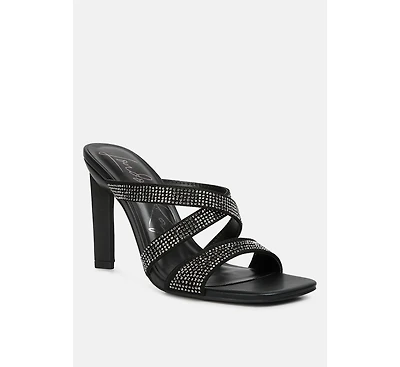 wapit rhinestone embellished straps sandals
