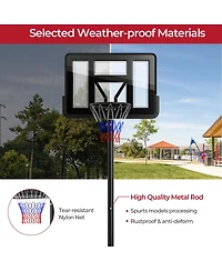 Slickblue Portable Basketball Hoop with 9-Position Adjustable Height