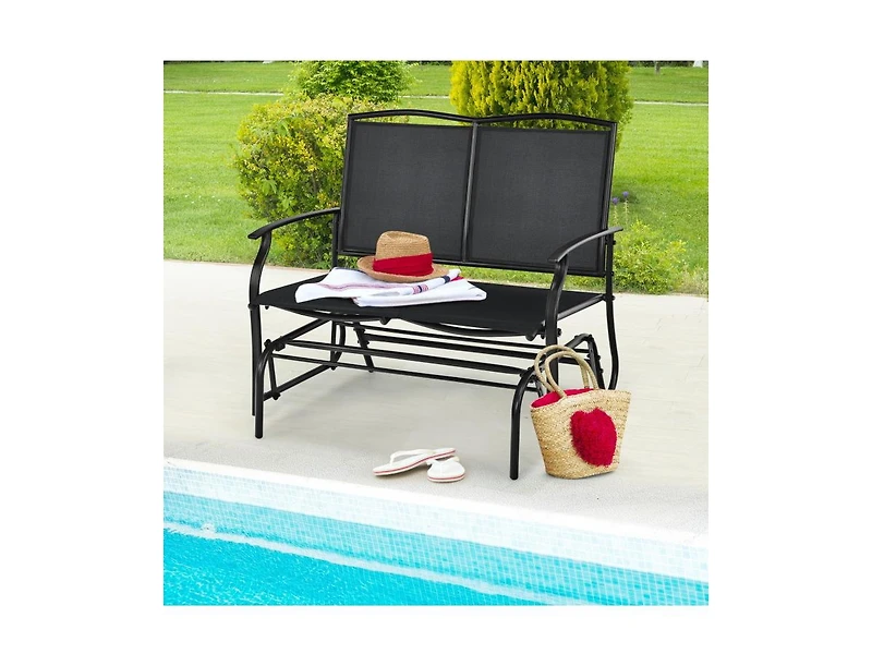 Slickblue Iron Patio Rocking Chair for Outdoor Backyard and Lawn