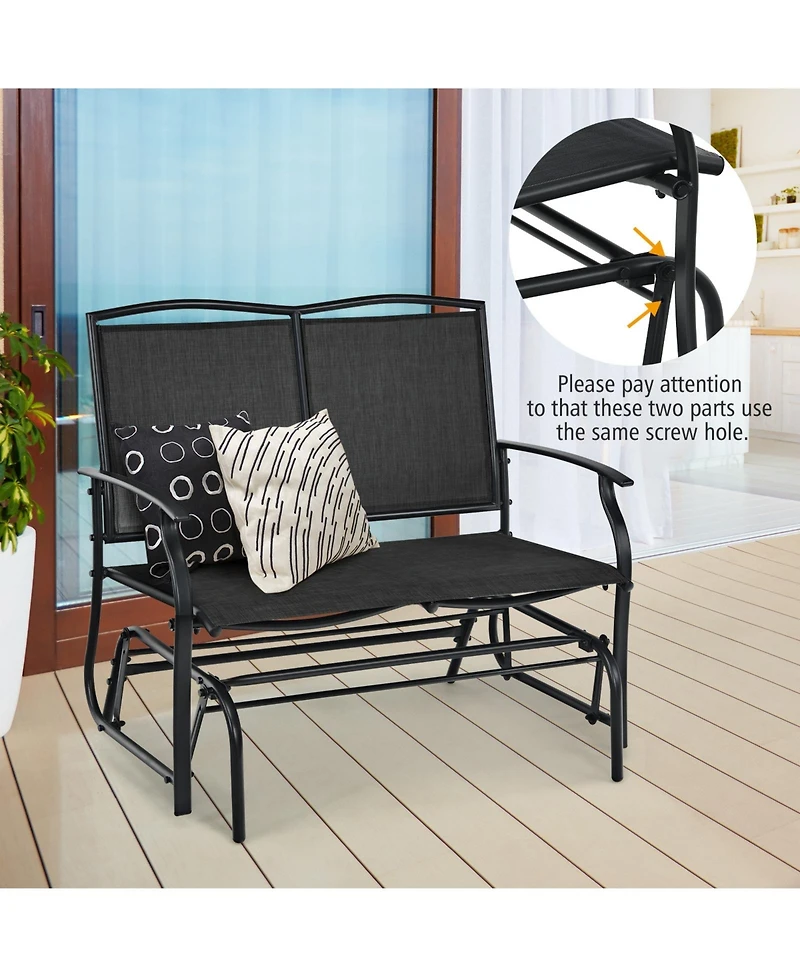 Slickblue Iron Patio Rocking Chair for Outdoor Backyard and Lawn