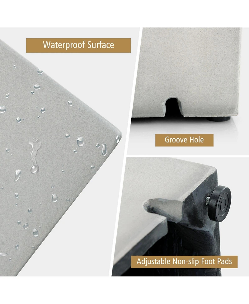 Slickblue Propane Tank Cover Hideaway Table for Standard 20 Pounds Propane Tank-Grey