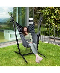Slickblue Height Adjustable Hammock Chair with Phone Holder and Side Pocket