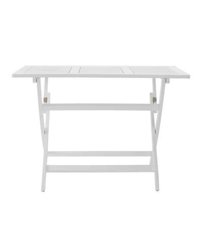 Simplie Fun Weather-Resistant Folding Acacia Wood Dining Table for Outdoor Entertaining