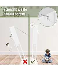 Sugift Over the Toilet Storage Cabinet Bathroom Space Saver with Tempered Glass Door