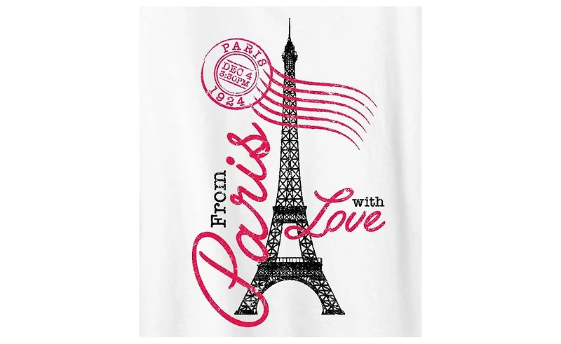 Hybrid Apparel Paris Love Postmark Plus Graphic T-Shirt