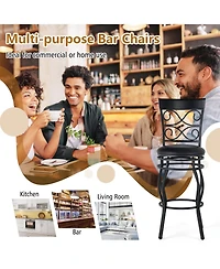 Set of 2 30 Inch Bar Stool with Backrest and Footrest