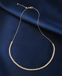 Diamond Bezel Adjustable 17" Tennis Necklace (2 ct. t.w.) in 14k White Gold or 14k Yellow Gold, Created for Macy's