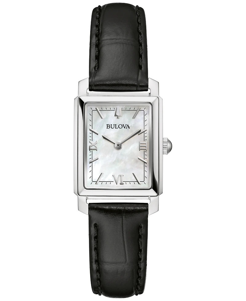 Bulova Women's Sutton Black Leather Strap Watch 21mm