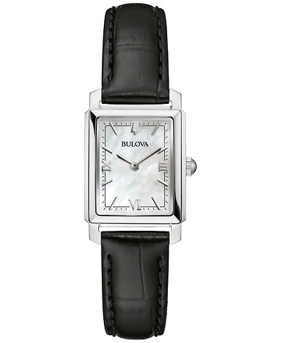 Bulova Women's Sutton Black Leather Strap Watch 21mm