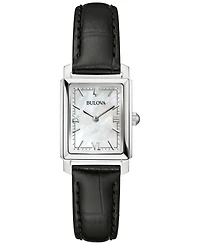 Bulova Women's Sutton Black Leather Strap Watch 21mm