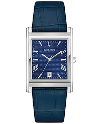 Bulova Men's Sutton Blue Leather Strap Watch 29mm