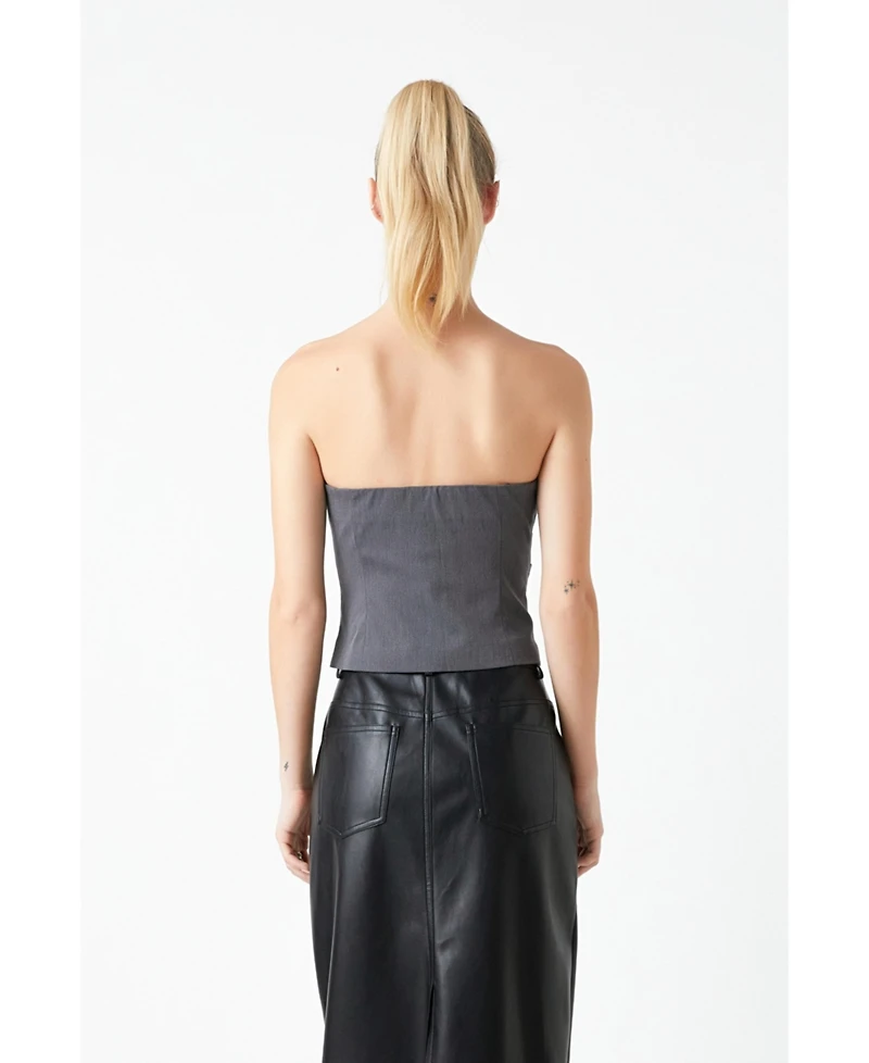 Grey Lab Women's Draped Corset Top