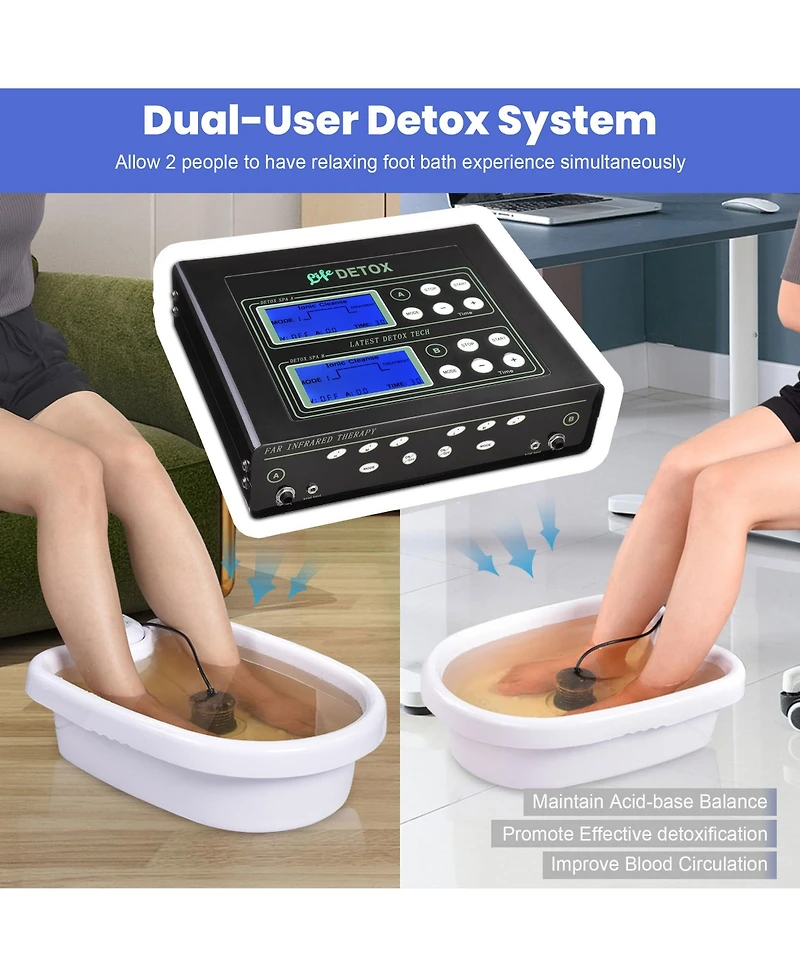 Dual User Foot Bath Machine Ionic Detox Foot Spa Cell Cleanse Machine Lcd Tool