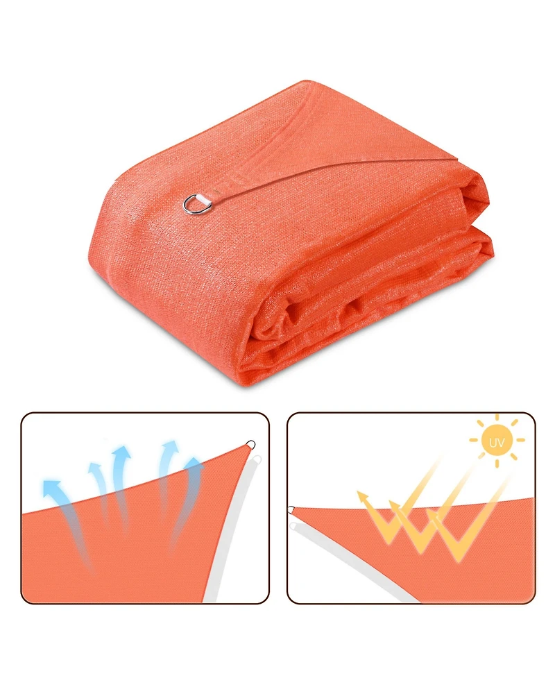 13x10 Ft 97% Uv Block Rectangle Sun Shade Sail Canopy Cover Net Outdoor Pool