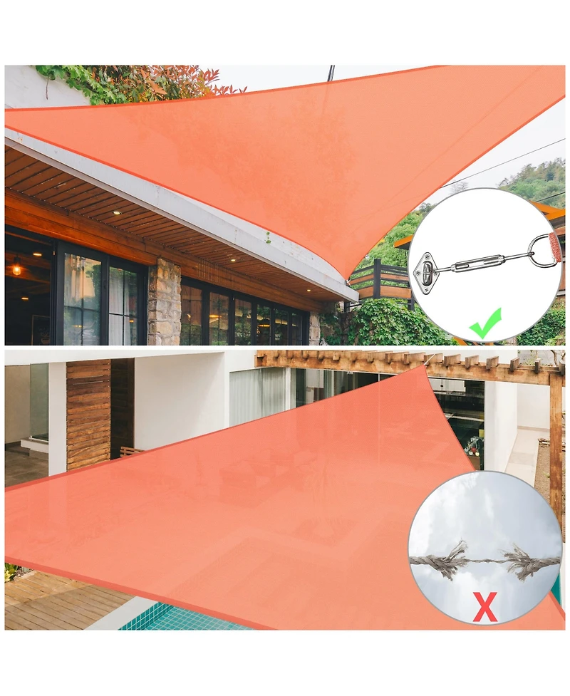 Triangle Sun Shade Sail Hardware Kit 304 Anti-Rust Stainless Steel Outdoor Yard