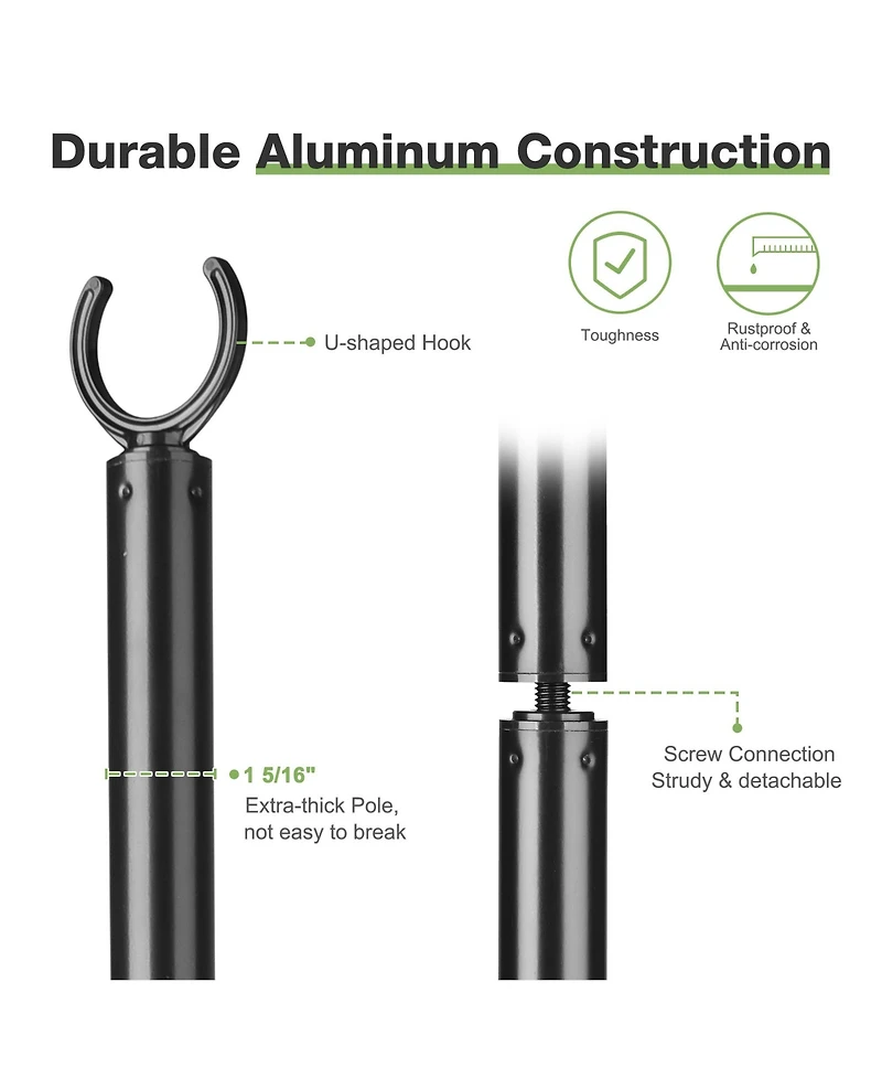 10 Ft String Light Pole Outdoor Metal Pole Aluminum Patio Backyard Party 2 Pack