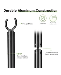 10 Ft String Light Pole Outdoor Metal Pole Aluminum Patio Backyard Party 2 Pack