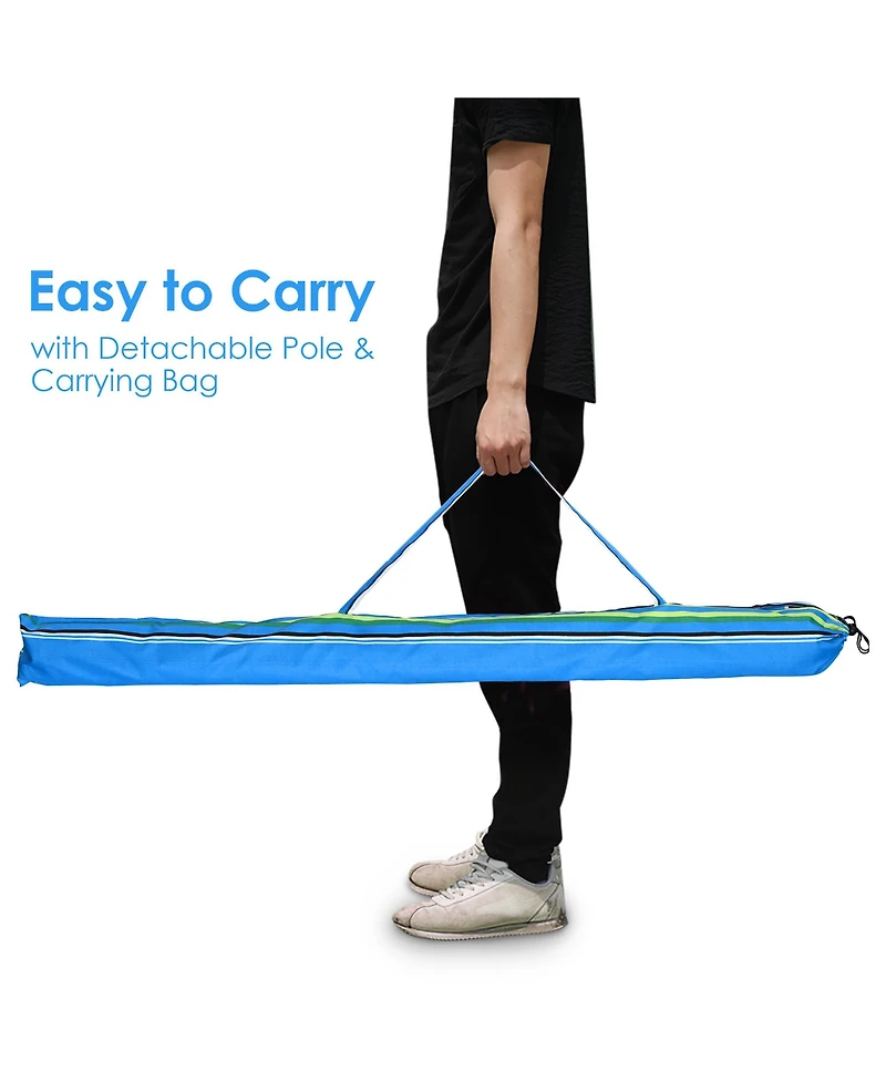 Yescom 5.6Ft Striped Outdoor Umbrella Uv Protection Sunshade Tilt Sand Anchor