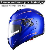 Ahr Run-m Full Face Flip up Modular Motorcycle Helmet Dot Approve Dual Visor Motocross Matt Black Xl