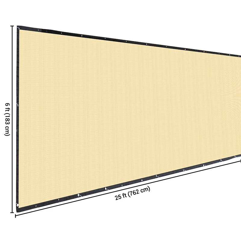 25x6 ft Outdoor Privacy Fence Screen Mesh Windscreen 160gsm Virgin Hdpe Fencing Shade Cover Garden