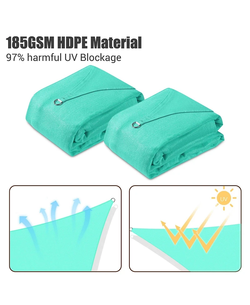 12x12 Ft 95% Uv Block Square Sun Shade Sail Outdoor Patio Pool Cover Net 2Pack
