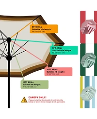 13 Ft Patio Umbrella Replacement Canopy Market Table Top Outdoor Sunshade Cover